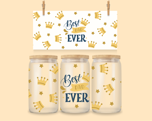 16oz Libbey Wrap UVDTF Best Dad