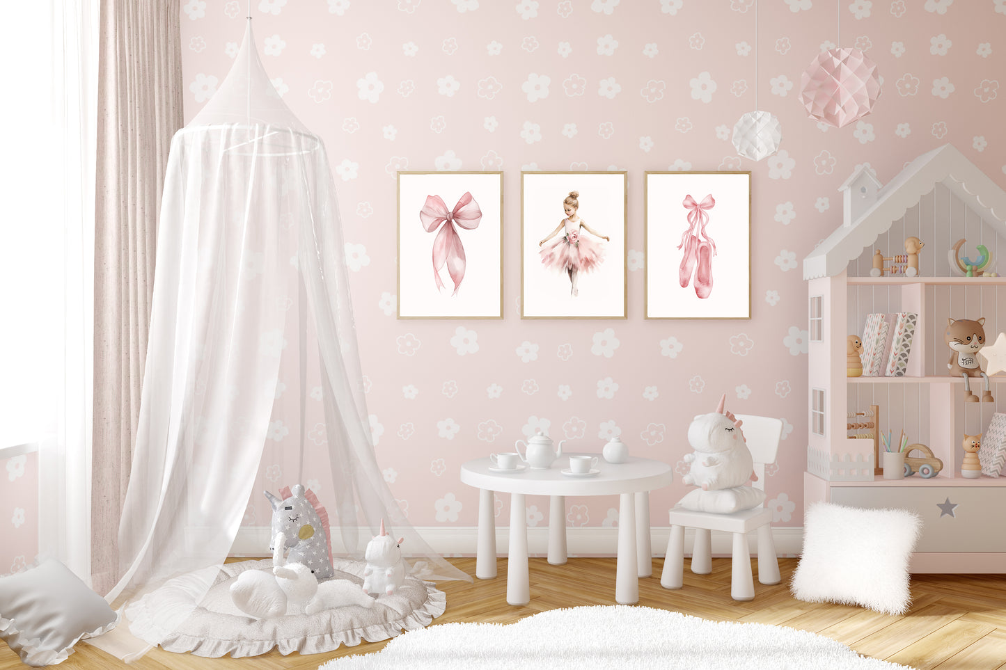 Ballet Nursery Bedroom Set Of 3 Wall Art Prints