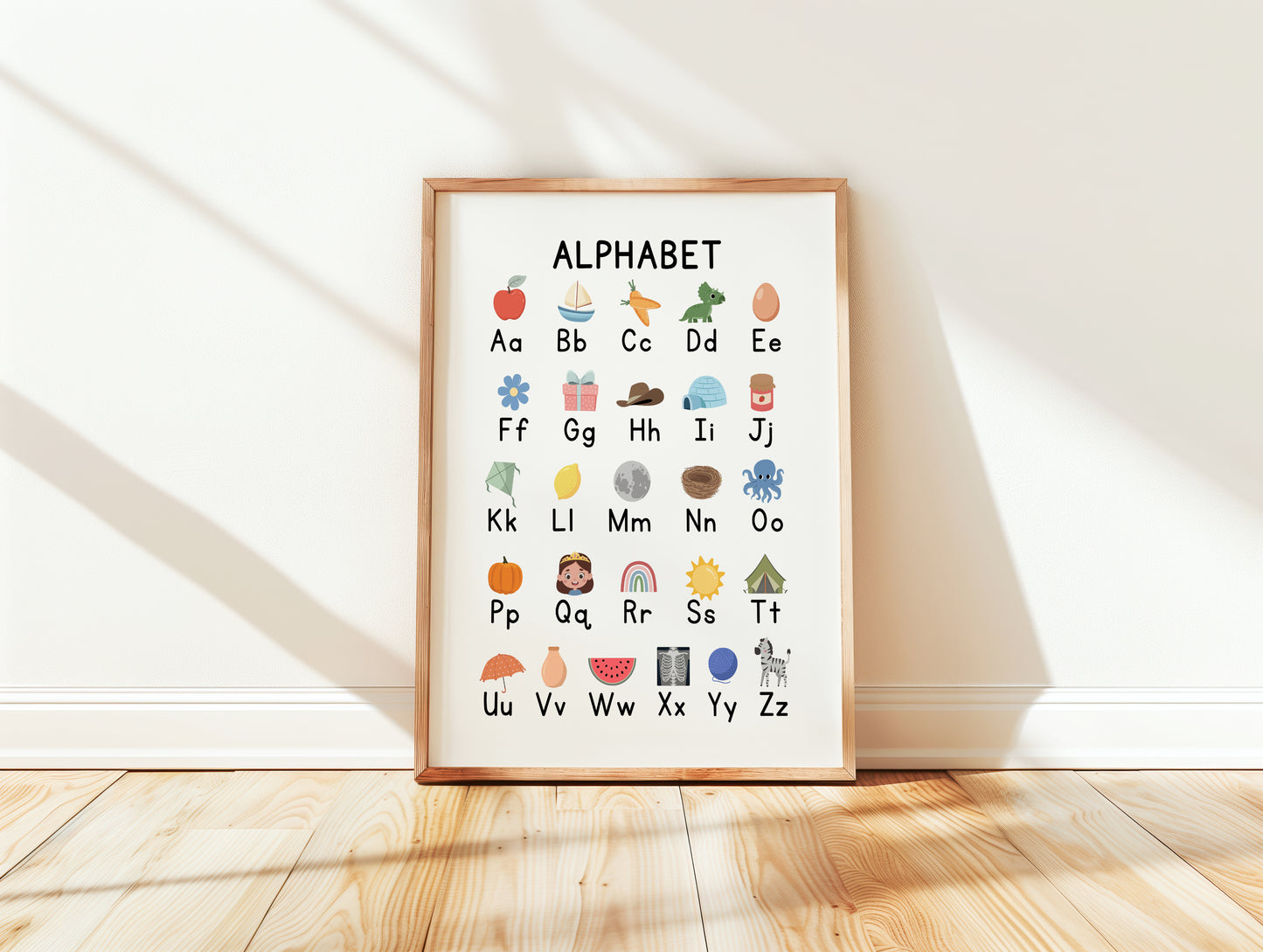 Wall Art Alphabet Chart Print Educational Decor