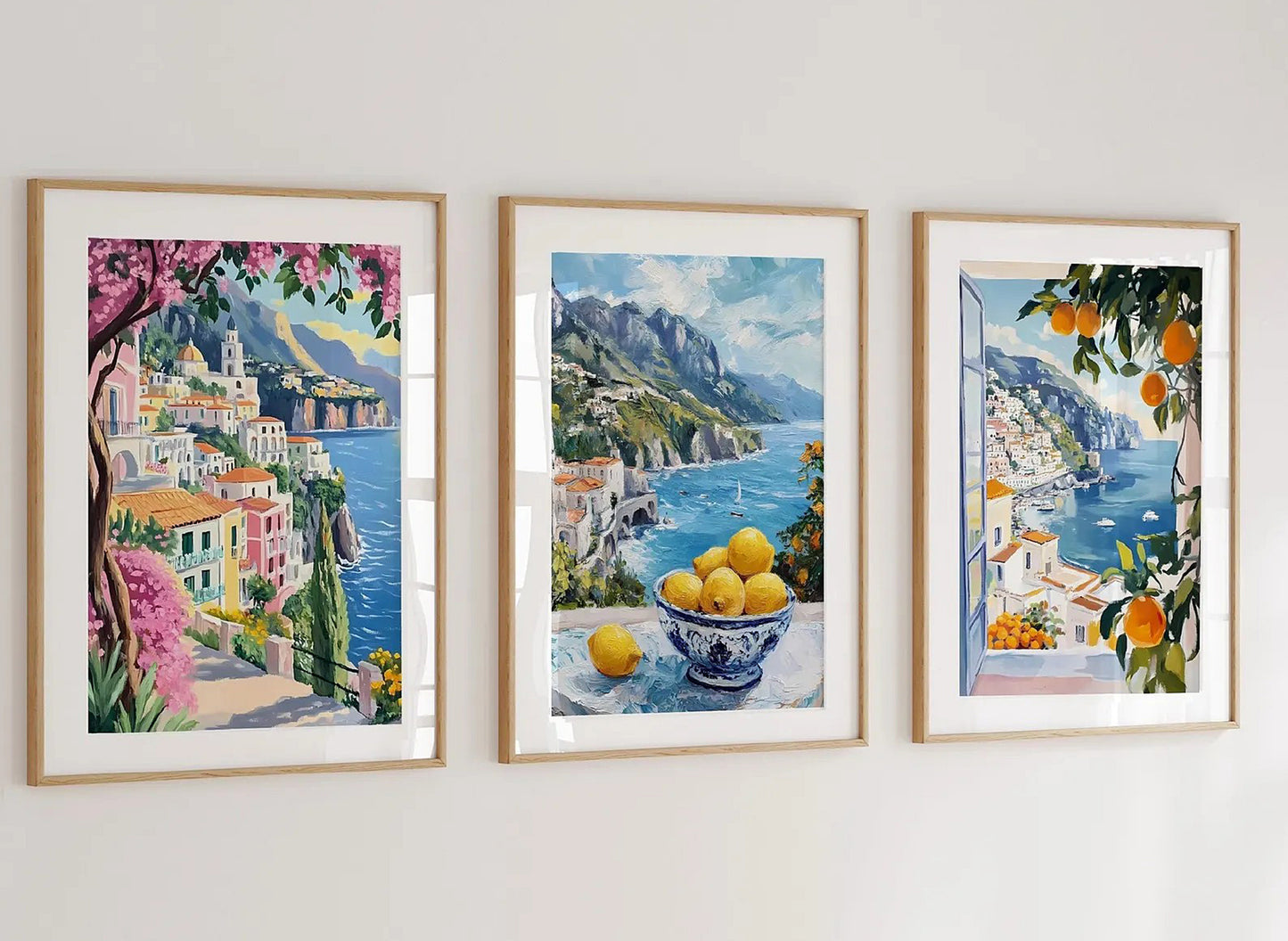 Set Of 3 Prints Amalfi Coast Wall Art