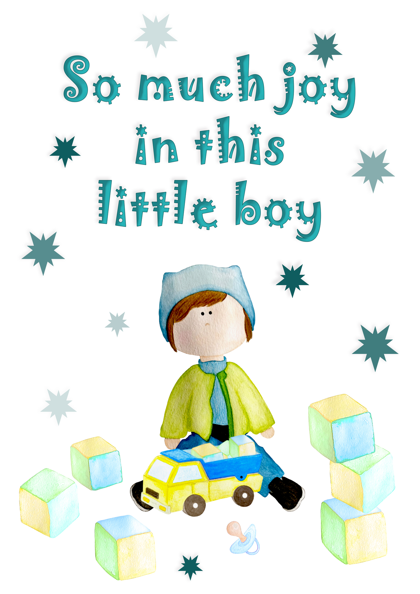 Baby Boy Nursery Bedroom Set Of 3 Wall Art Prints