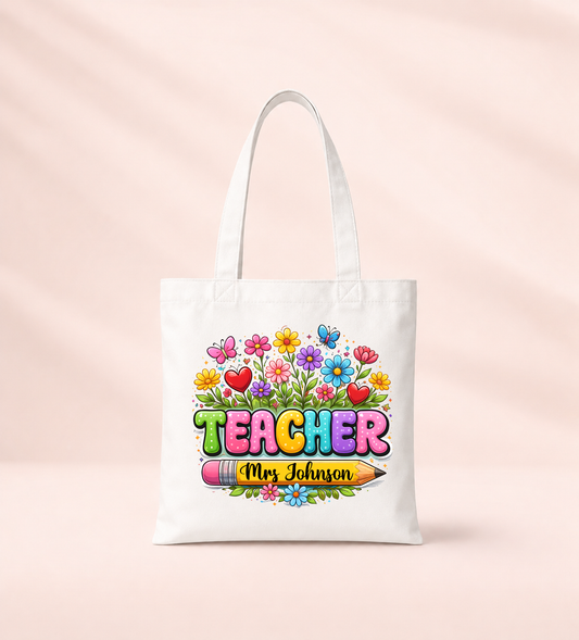 DTF Teacher Floral Add Any Name