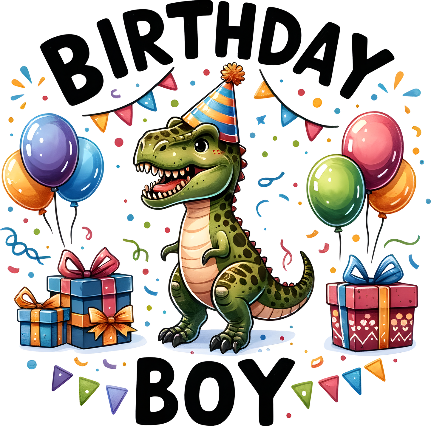 Single UVDTF Dino Birthday Boy