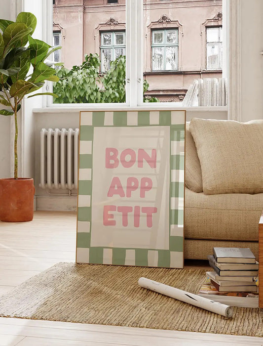 Bon Appetit Kitchen Quote Print Wall Art Decor