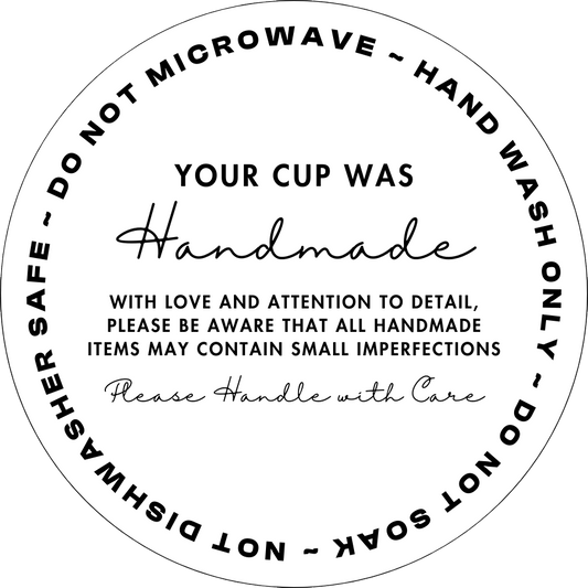 Single UVDTF Cup Care Label