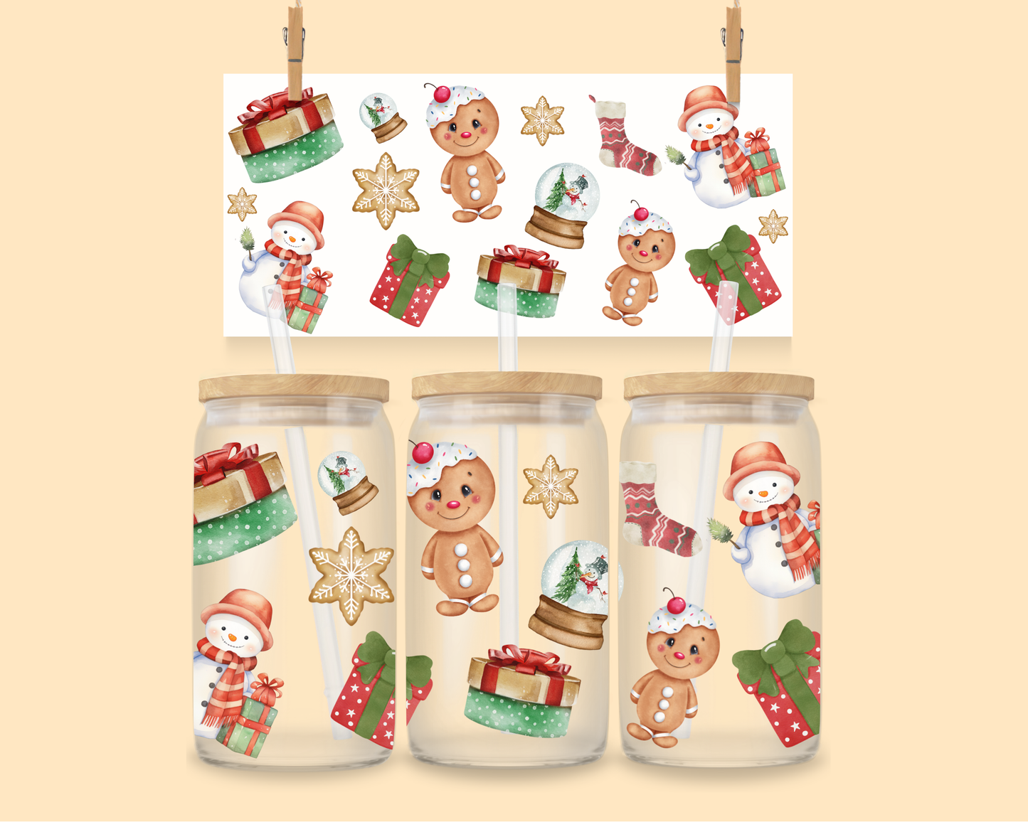 16oz UVDTF Christmas Characters