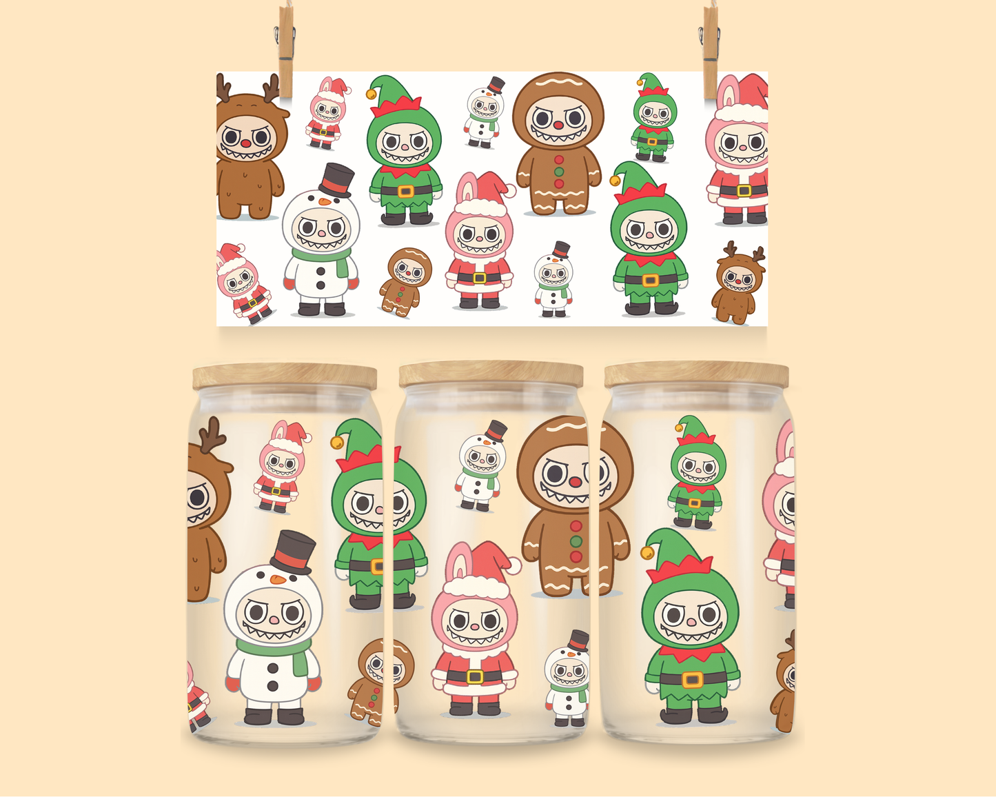 16oz UVDTF The Monsters Christmas