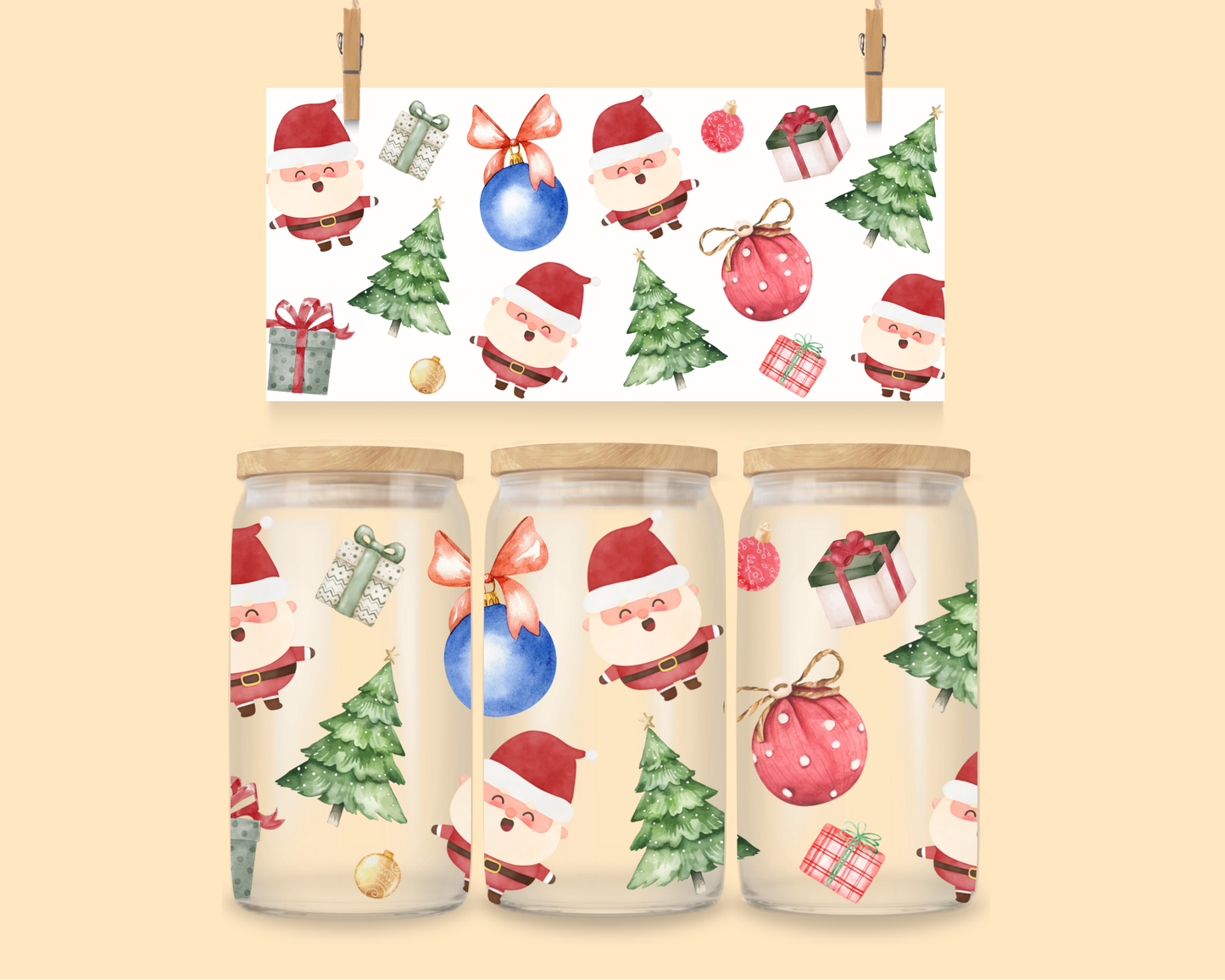 16oz UVDTF Christmas Santa