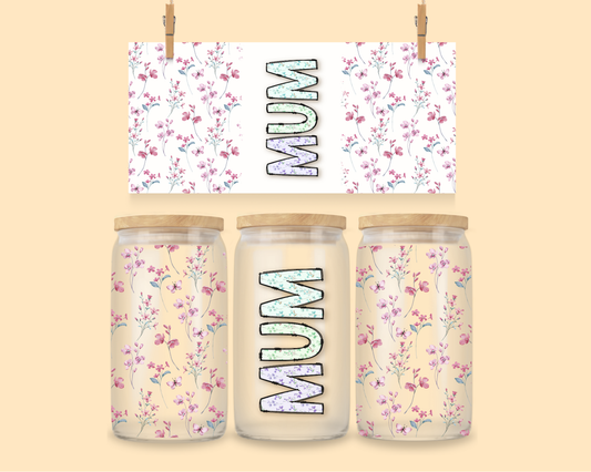 16oz UVDTF Libbey Mum Floral Print