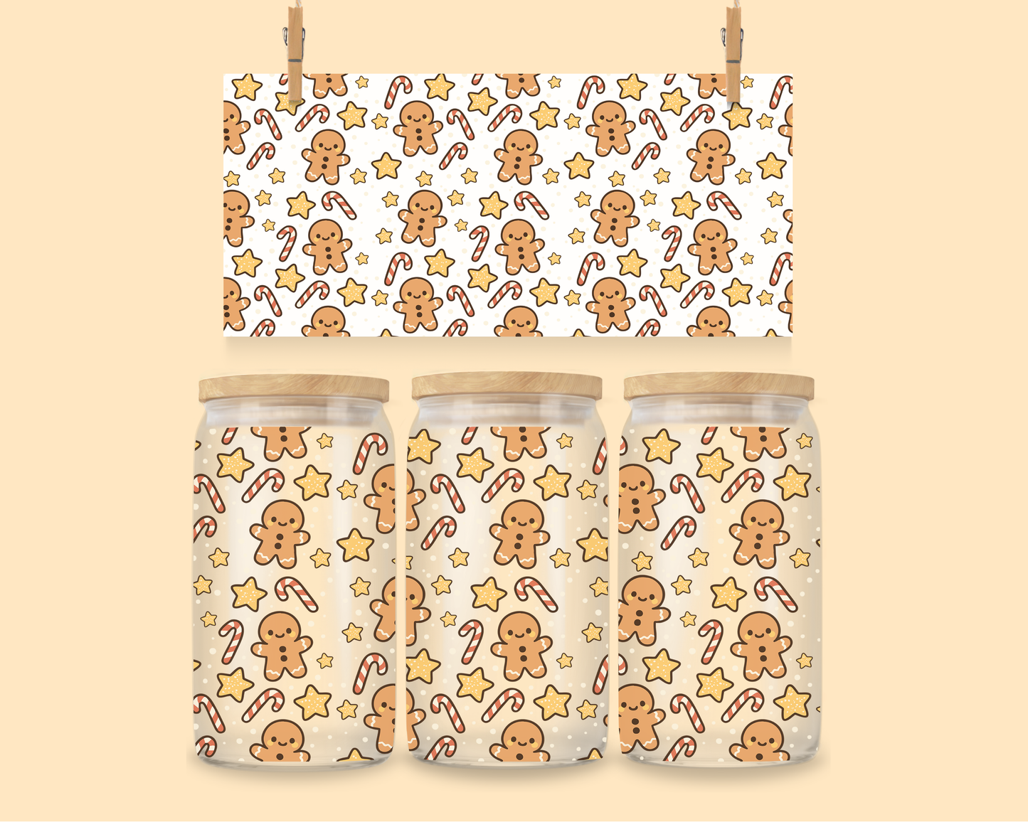 16oz UVDTF Ginger Breadmen