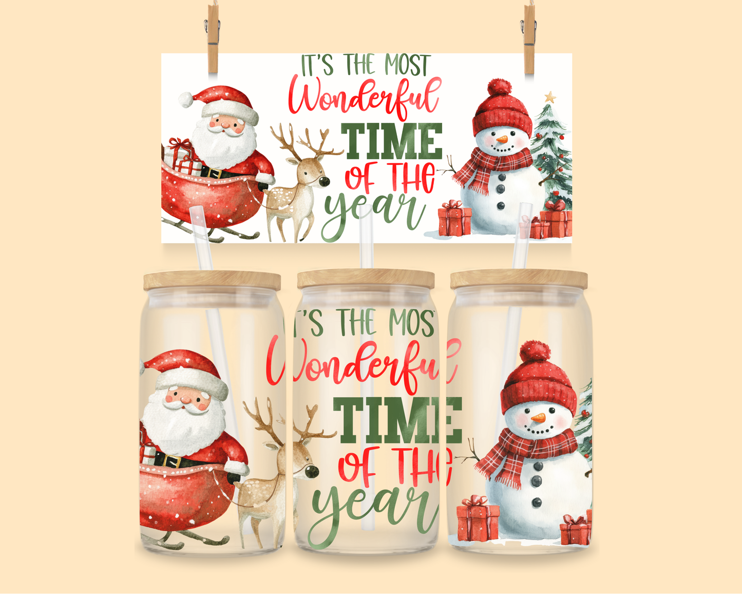 16oz UVDTF Most Wonderful Time