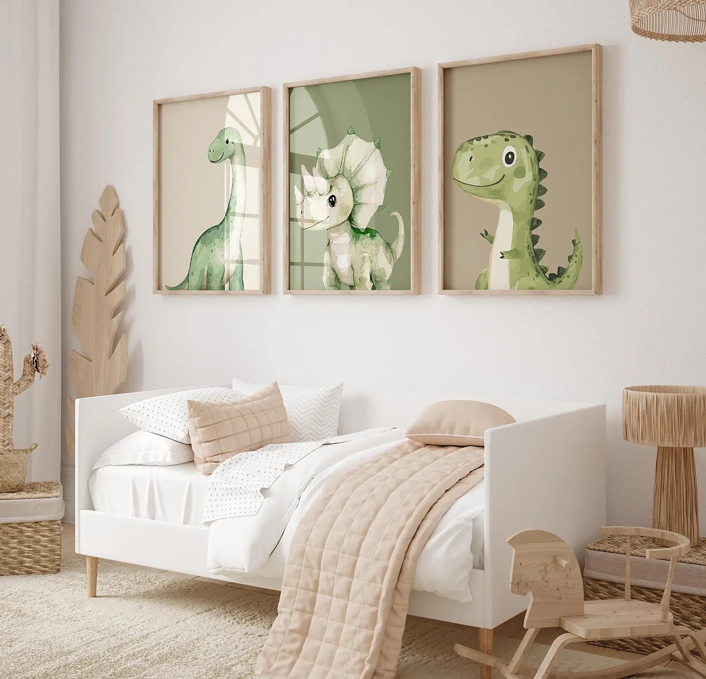 Set Of 3 Wall Art Prints Dinosaur Decor