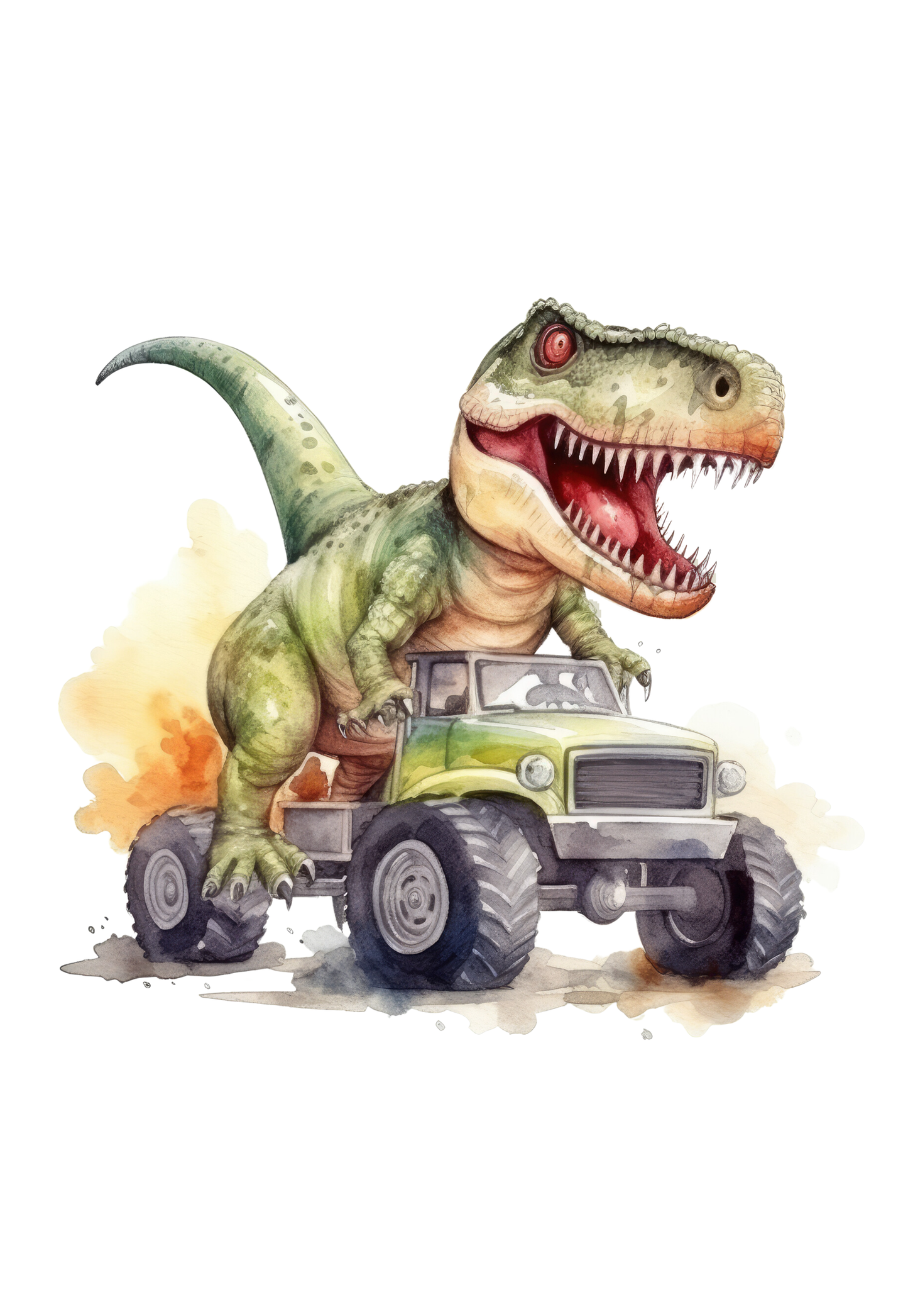 Set Of 3 Wall Art Nursery/Bedroom Dinosaur Monster Truck