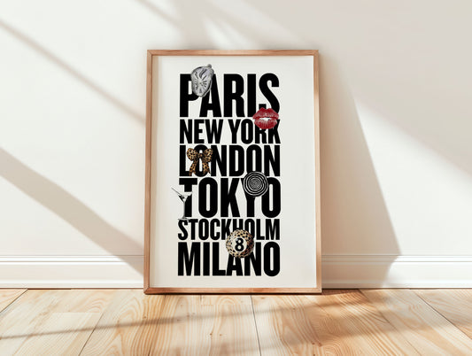 Wall Art Print Fashion Paris New York London