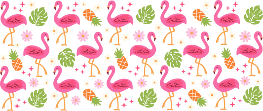 16oz Libbey Wrap UVDTF Flamingo