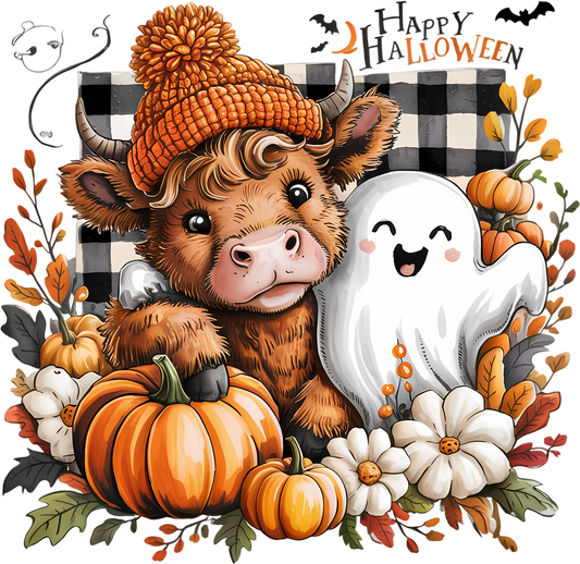 DTF Halloween Highland Cow