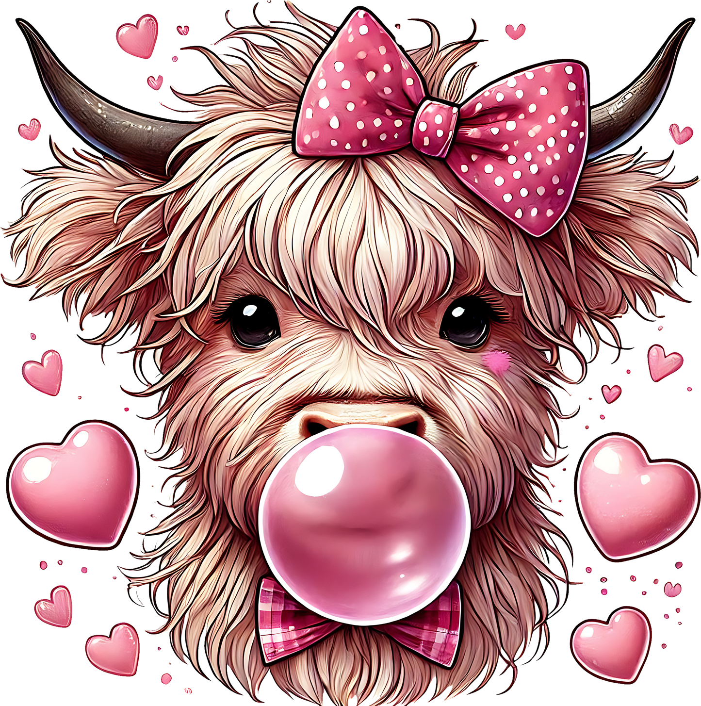 Single UVDTF Highland Cow Love
