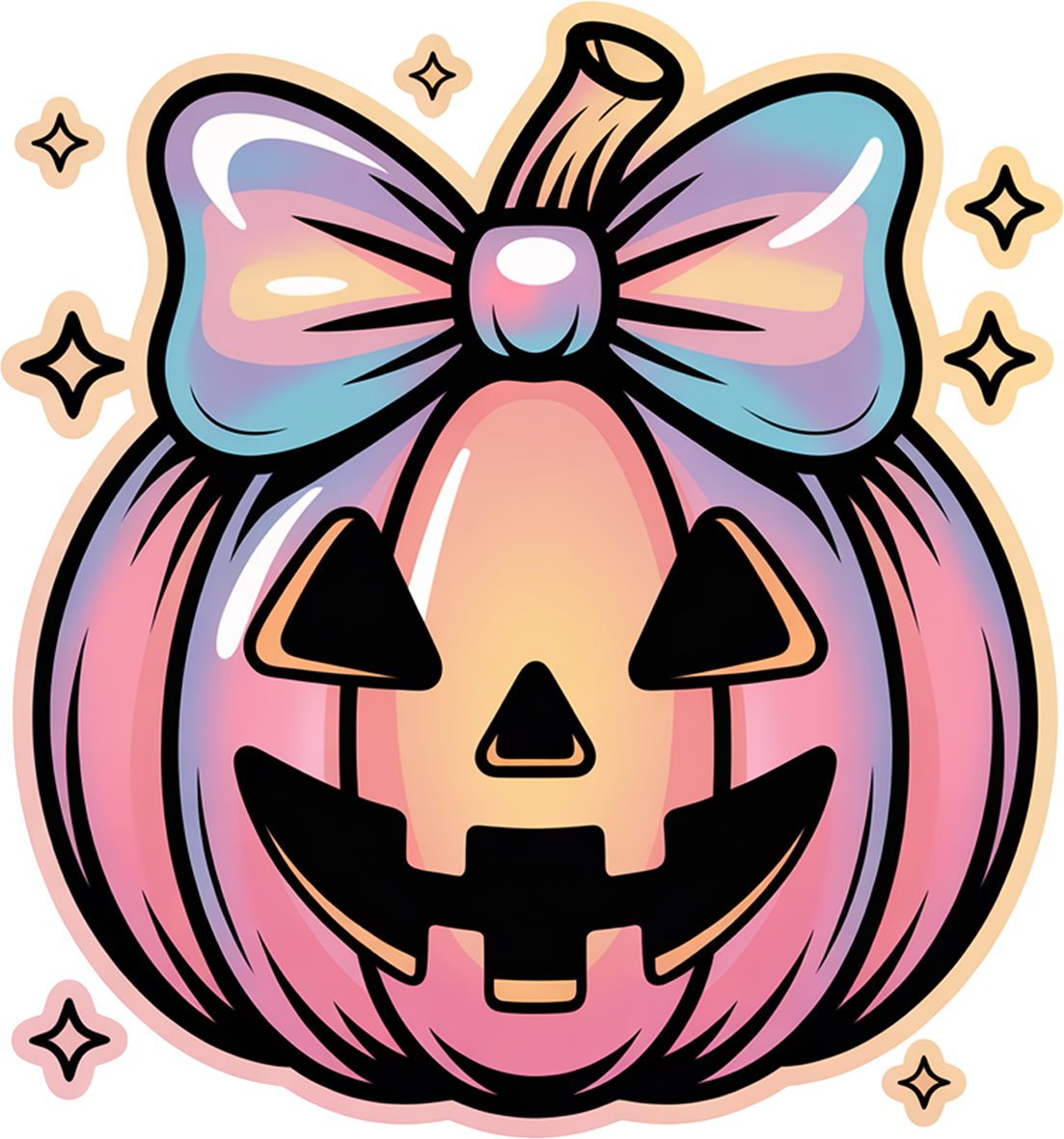 Single UVDTF Iridescent Effect Pumpkin