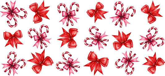 16oz UVDTF Candy Cane & Bows