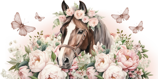 16oz UVDTF Wrap Floral Horse