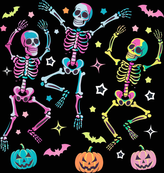 DTF Dancing Halloweens Neon Effect (Transparent background)