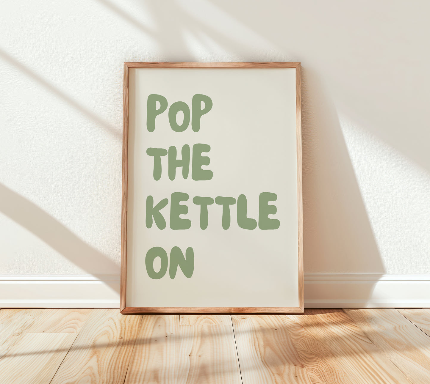 Pop The Kettle On Kitchen Quote Print Wall Art Decor