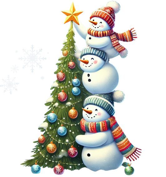 DTF Christmas Snowman Tree
