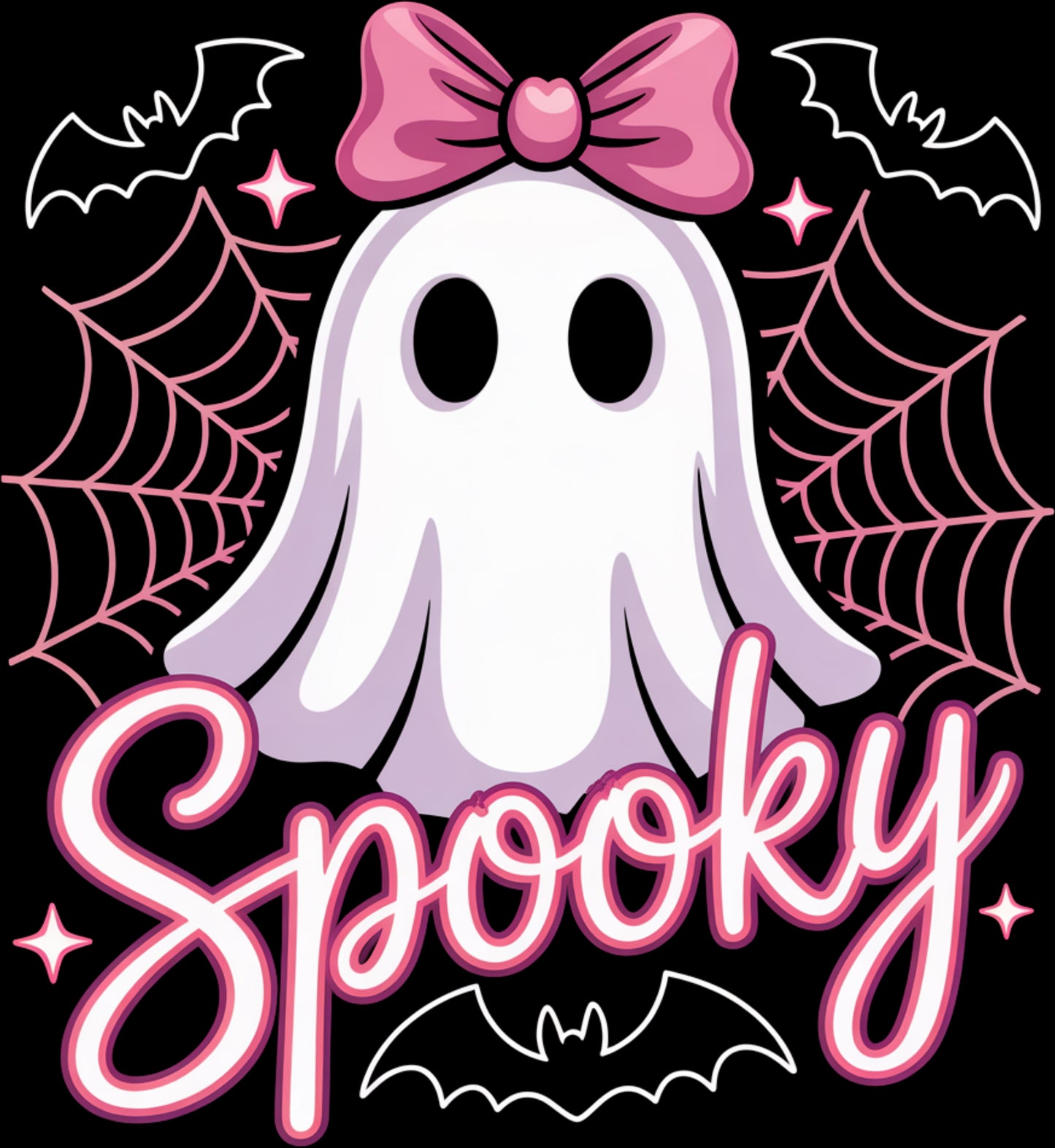 DTF Spooky Ghost (Transparent Background)