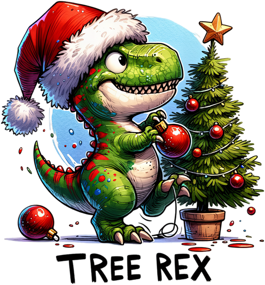 DTF Christmas Tree Rex