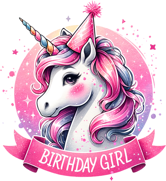 Birthday Girl Unicorn DTF