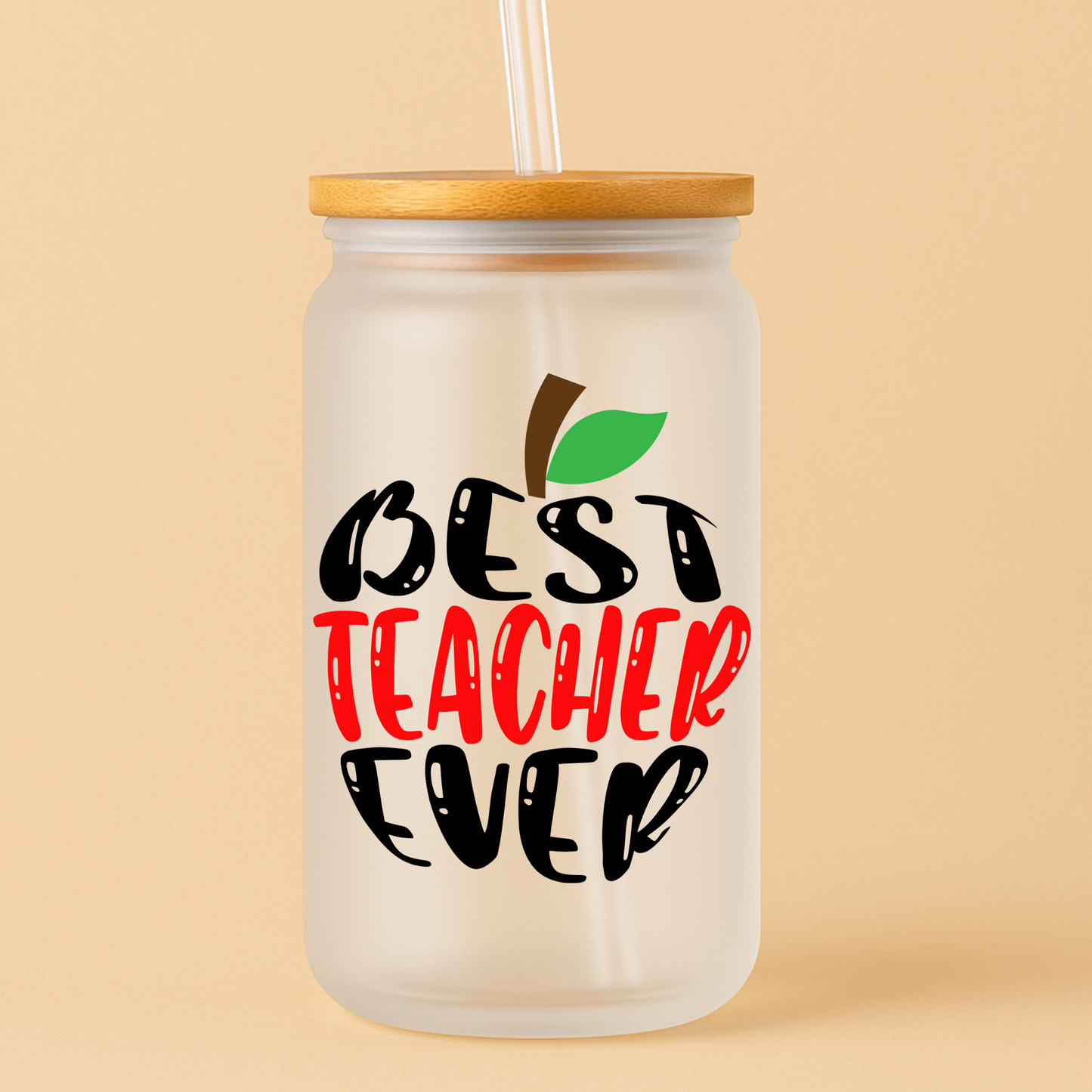 Single UV DTF Apple Best Teacher Ever