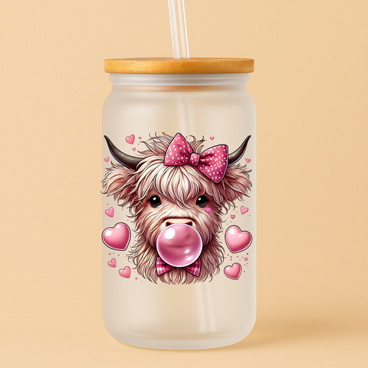 Single UVDTF Highland Cow Love