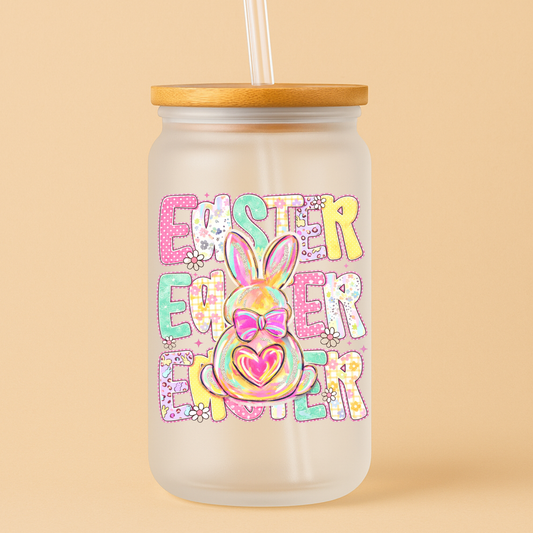 Single UV DTF Easter Bunny Bow Heart