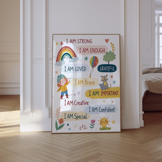 Wall Art Print Child's Positive Affirmation Quotes