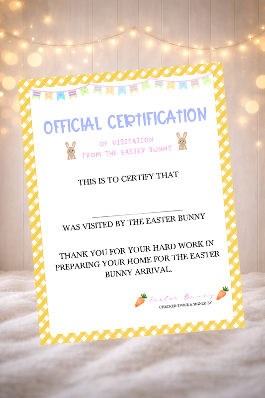 A4 Easter Bunny Certificate
