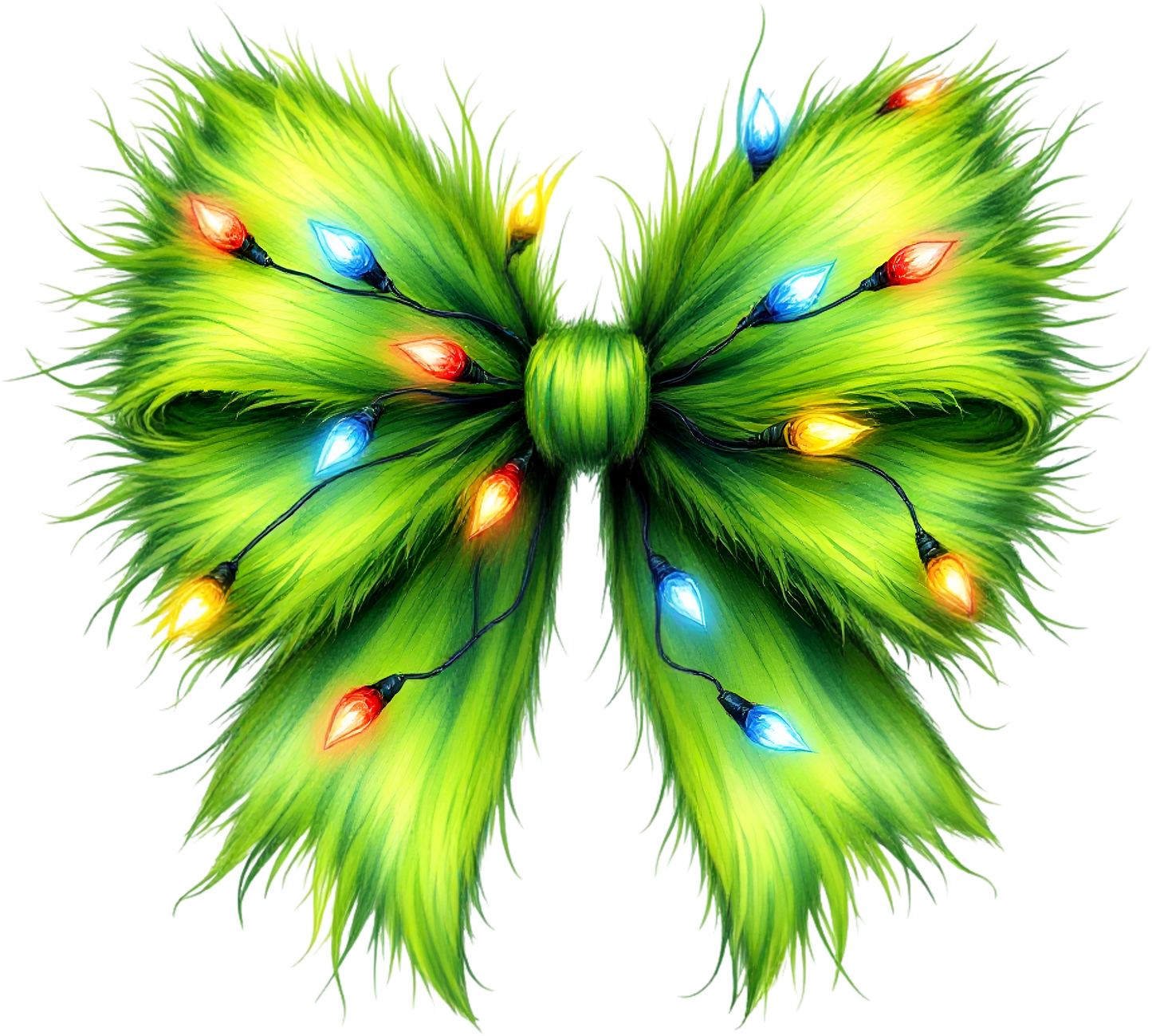 DTF Christmas Green Monster Bow