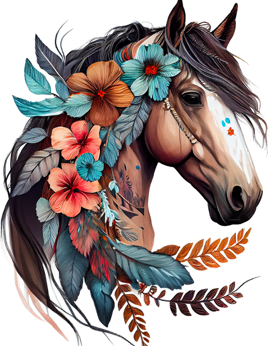 Floral Horse DTF