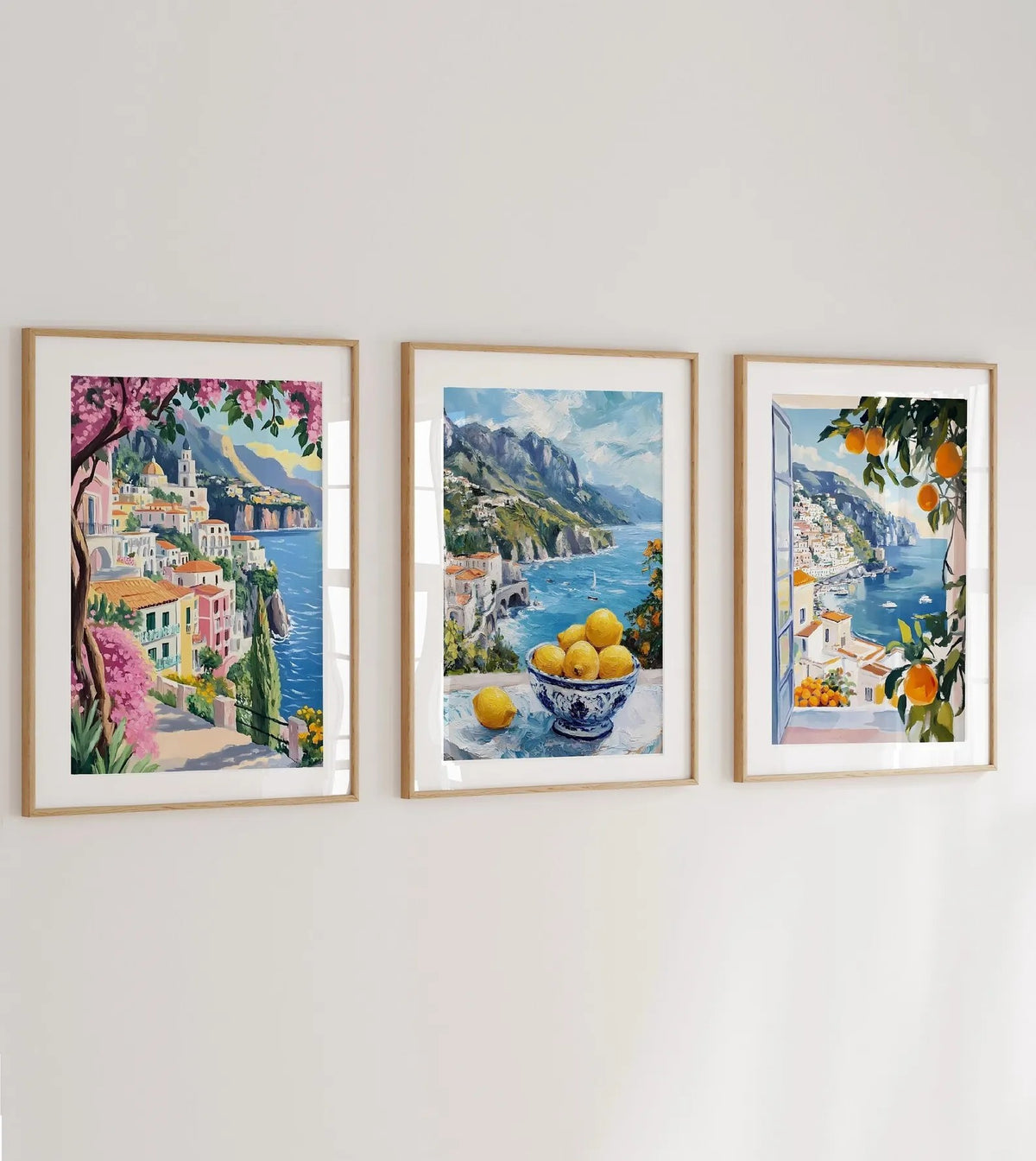 Set Of 3 Prints Amalfi Coast Wall Art