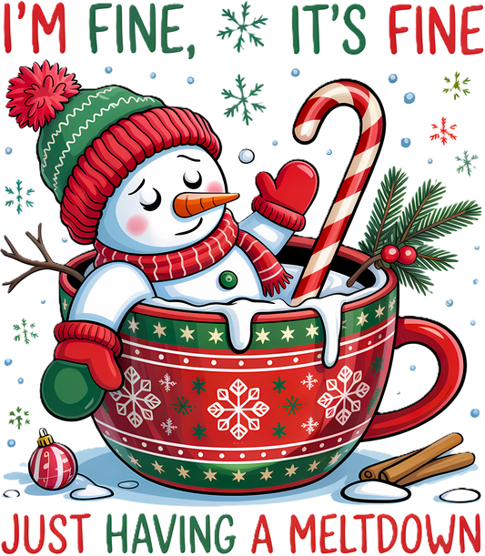 DTF It's Fine Snowman Meltdown