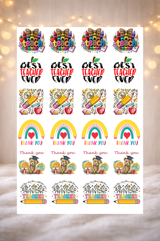 UV DTF Pre Made Teacher Gang Sheet