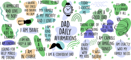 16oz Libbey Wrap UVDTF Dad Daily Affirmation