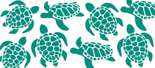 16oz Libbey Wrap UVDTF Turquoise Turtle