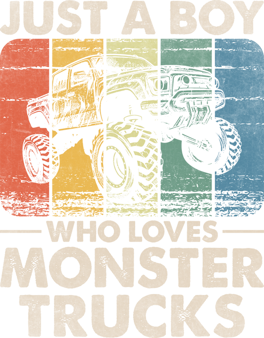 Boy Who Loves Monster Truck DTF