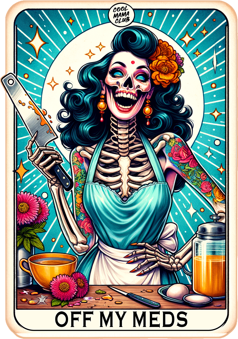 Single UVDTF Off My Meds Tarot Card