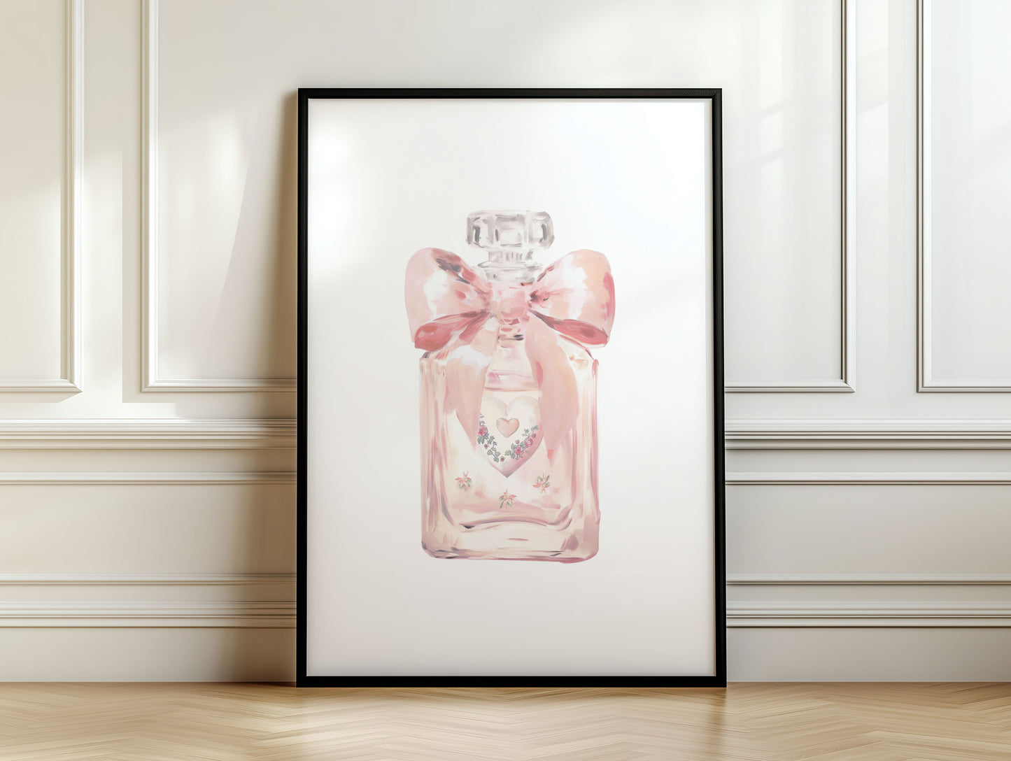 Wall Art Print Pink Perfume Bottle