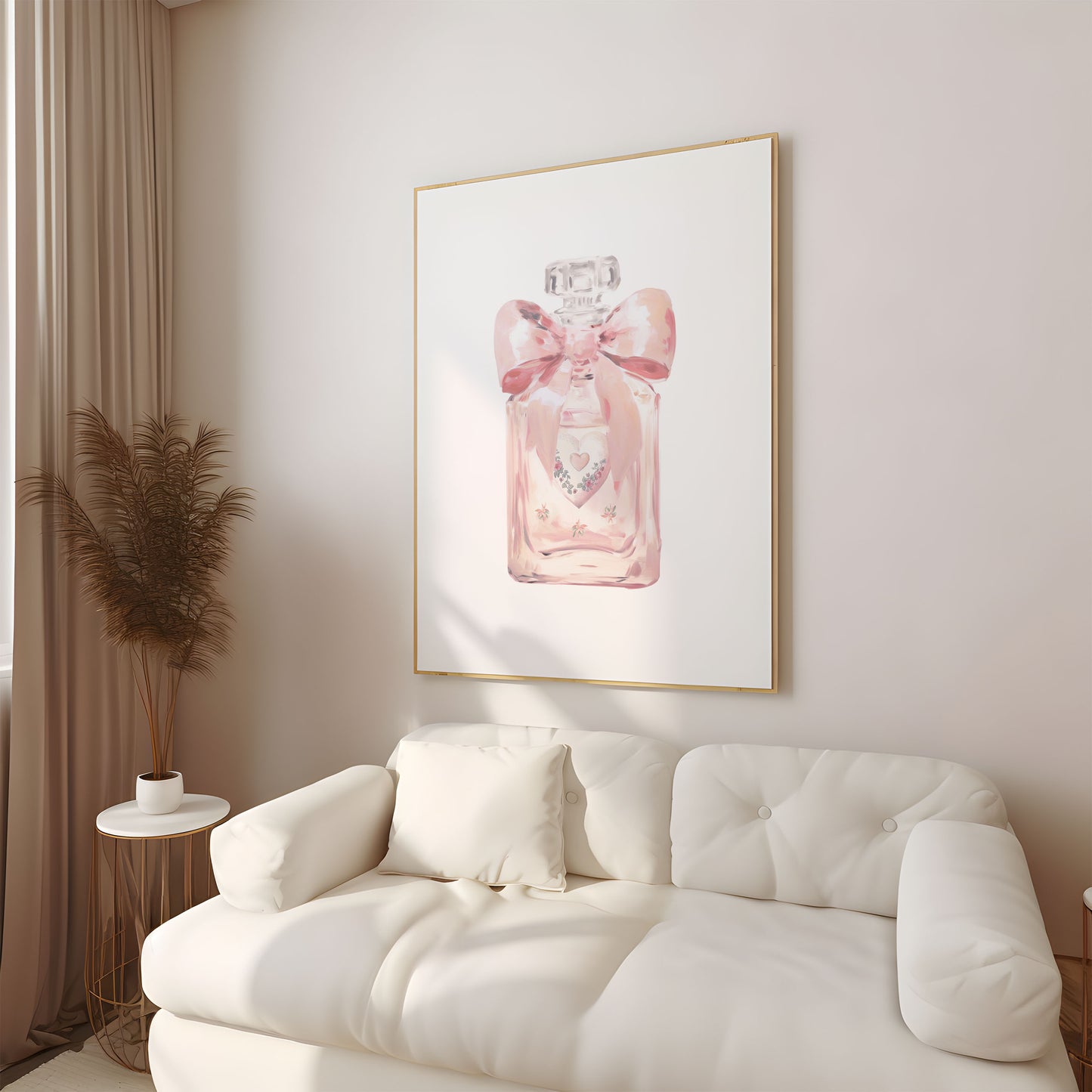 Wall Art Print Pink Perfume Bottle