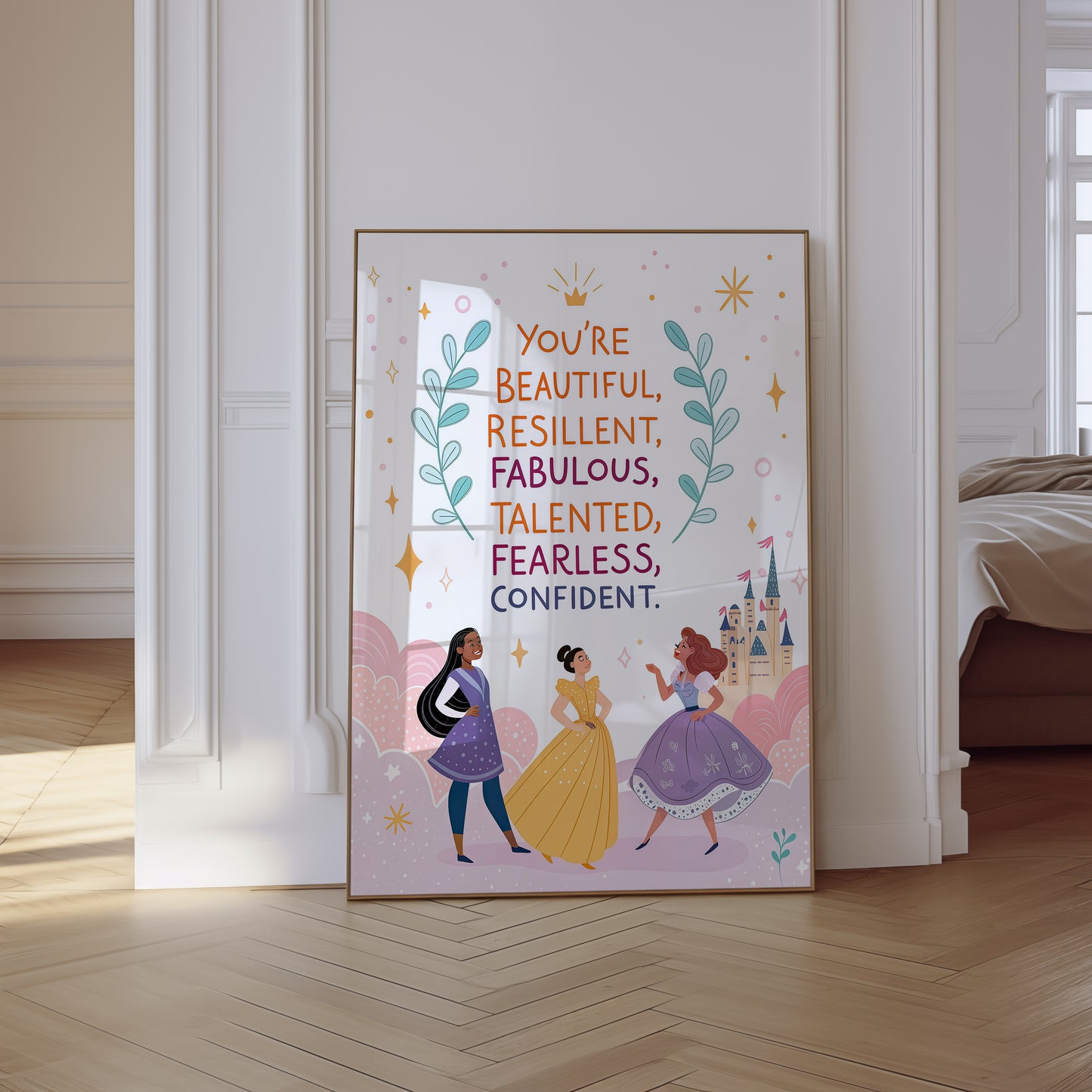 Wall Art Print Princess Themed Inspirational Quotes