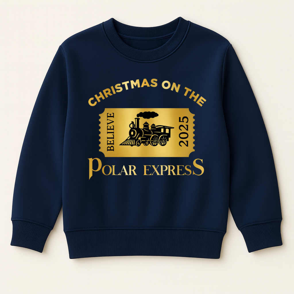 DTF Gold Effect Polar Express Ticket