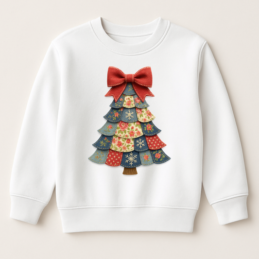 DTF Patchwork Effect Christmas Tree