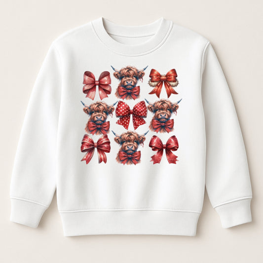 DTF Highland Cow & Bows